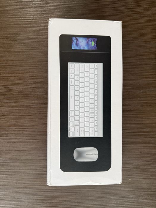 Mousepad gaming cu iluminare RGB și încărcare wireless, negru