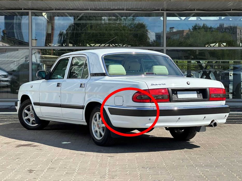 Накладка заднего бампера ГАЗ-3110 Волга, хром, левая ЛЮКС