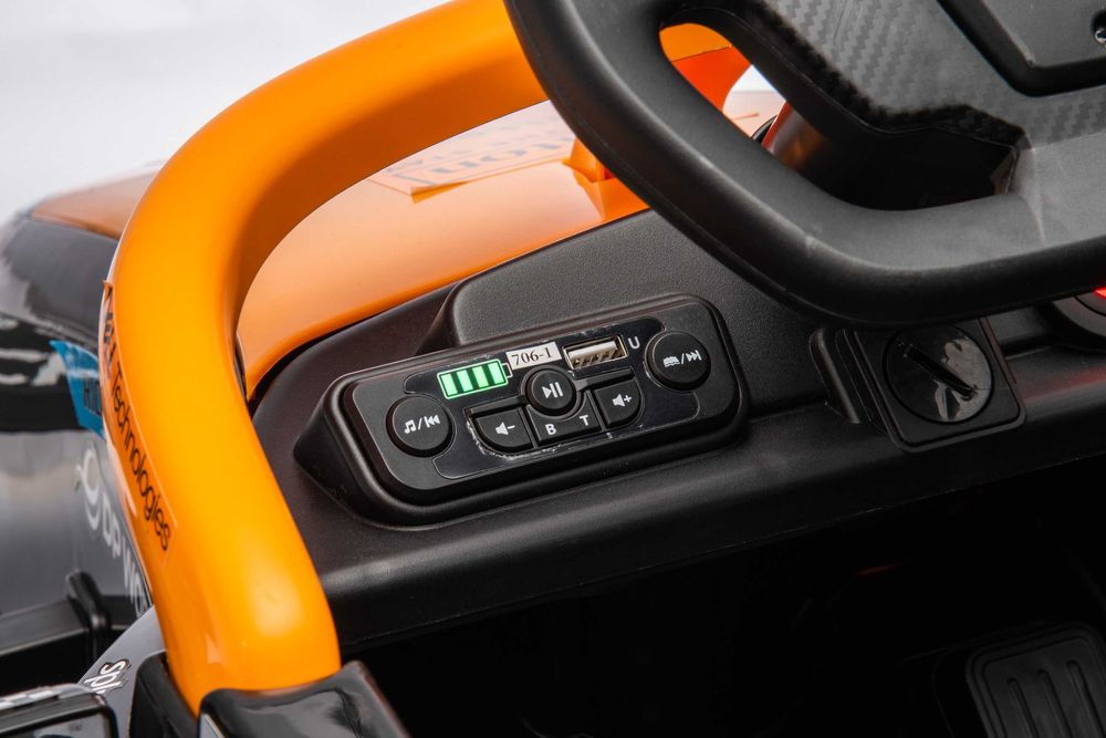 Masinuta electrica Formula 1 McLaren Racing 2x 35W 12V, scaun tapitat