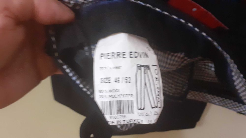 Vind pantaloni barbati de iarna, noi, stofa, nefolositi, mar.52.