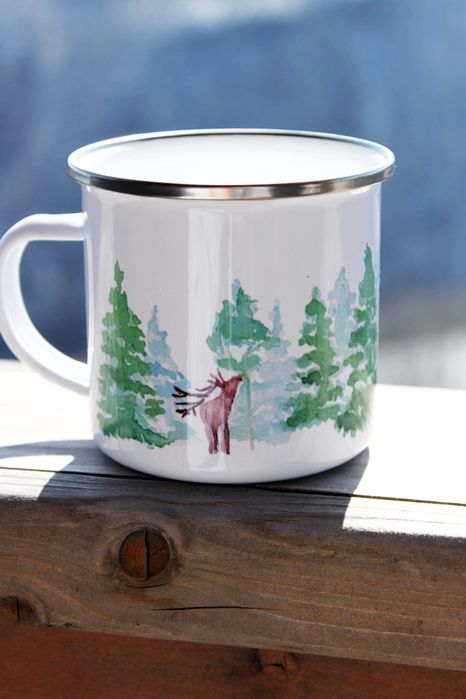 Емайлирано канче, Подарък за мъж, Подарък за жена, Планинско канче