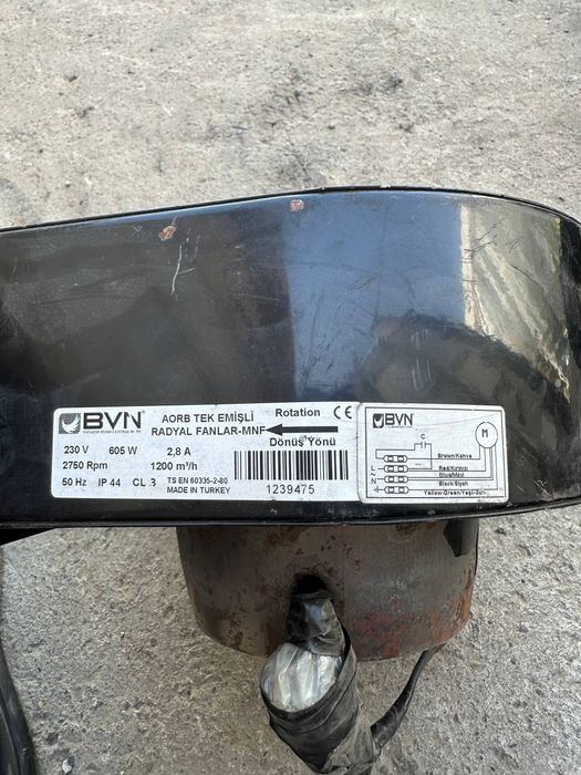 Радиальный вентилятор BVN 605W, 1200 м³/ч, 230V — б/у