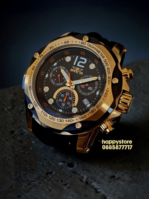 INVICTA Speedway Gold/Black Swiss 51 mm, Инвикта нов ръчен часовник