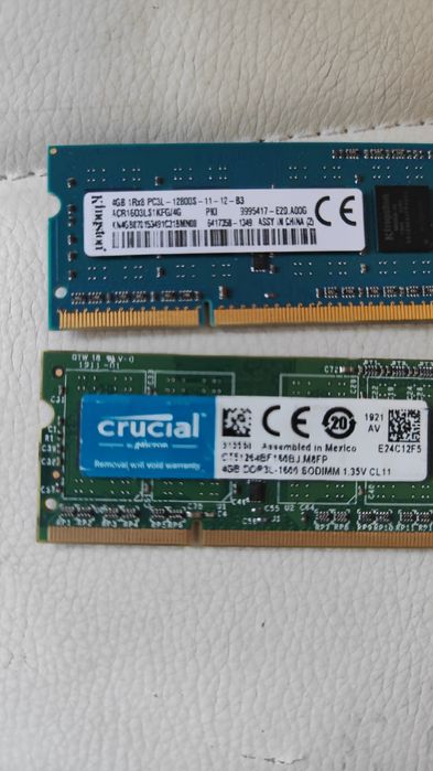 Memorie rami 2× 4gb.  ddr3