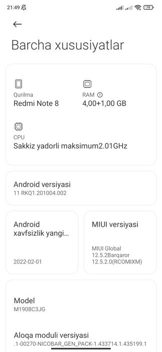 Redmi note 8 satiladi