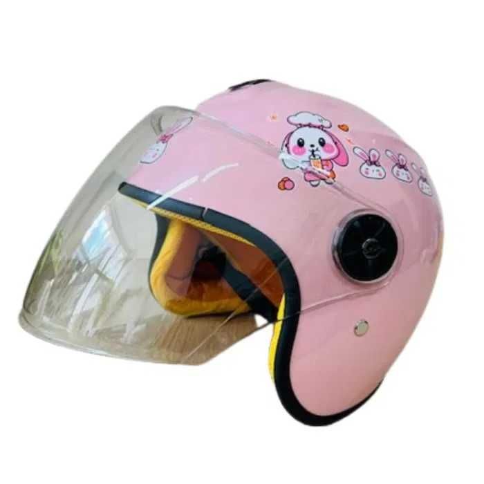 Детска каска за мотор Mercado Trade, За скутер, XS размер, Сив и розов