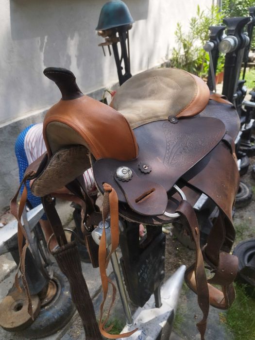 Șa de piele originala model western SUA