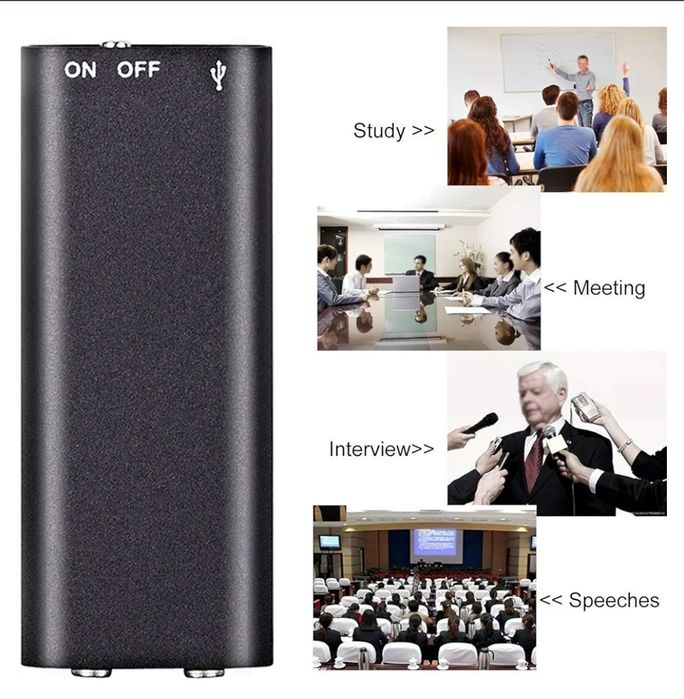 Мини Шпионски Аудио Рекордер 16 GB Диктофон Записвачка MP3 плейър