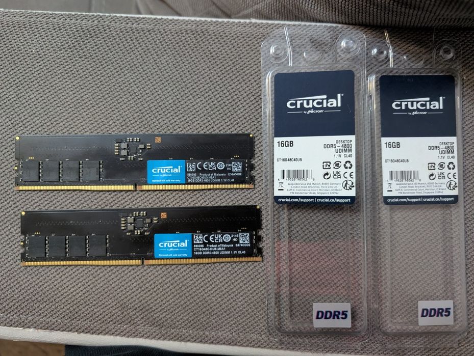 Kit Memorie RAM PC Desktop, Crucial 32Gb (2x16Gb) DDR5 cu garanție