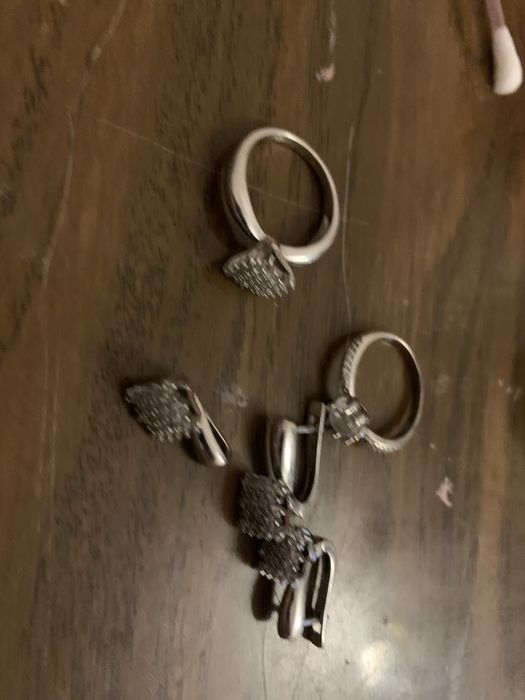 Серебро сережки кольцо