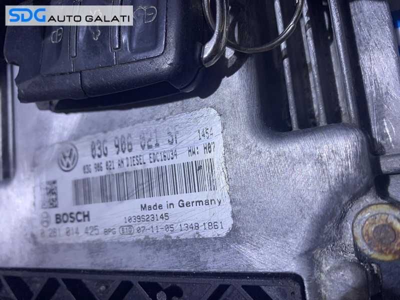 Kit Pornire ECU Calculator Motor Cip Cheie si Ceas Bord cu Imobilizator Seat Leon 1P 2.0 TDI BKD 2006 - 2013 Cod 03G906021SF 0281014425 [LC1343]