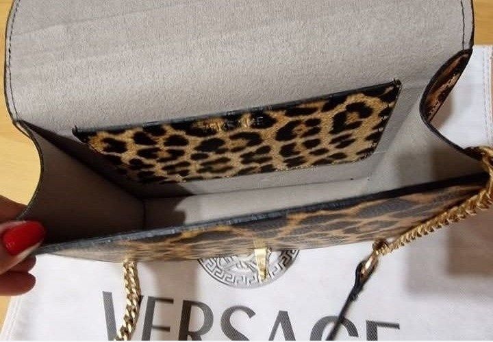 Geanta Versace model animal print,Italia, saculet, etichetă