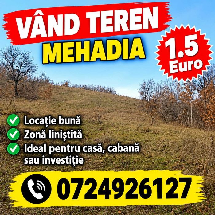 Vând teren 7550 mp MEHADIA