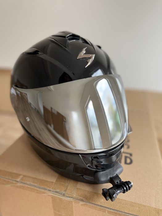 Casca moto Scorpion Exo 491 negru lucios+ viziera la pachet