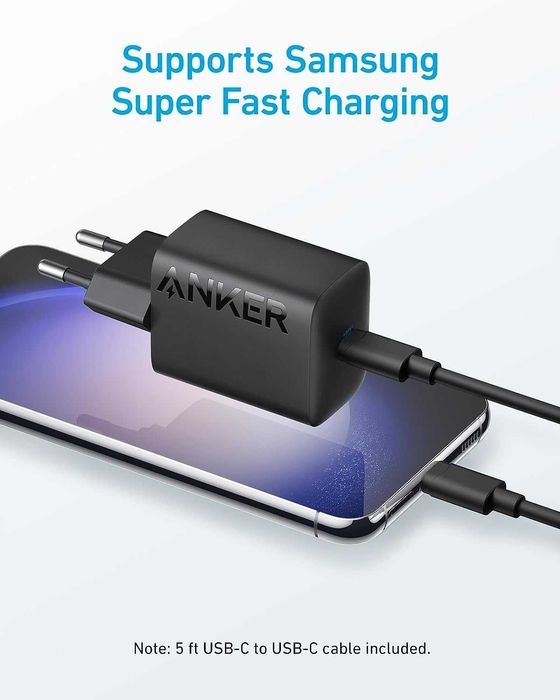 Anker 312 USB-C зарядно за стена,30W High-Speed Fast Charger