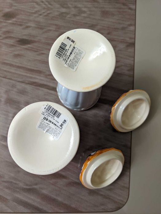 Винтажные стаканчики для мороженого сандей с крышками керамика