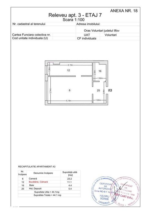Garsoniera tip studio Voluntari- Comision 0%