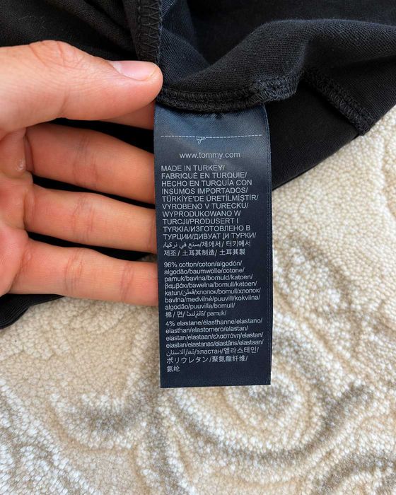 Bluză Tommy Hilfiger bărbați, neagră, Extra Slim Fit, bumbac, mărimea XL