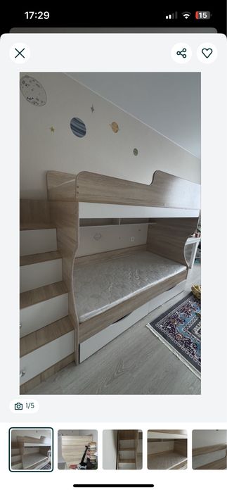 Двухярусная большая кровать