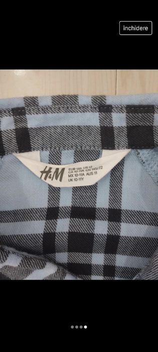 Cămașă copii,H&M,albastru in carouri