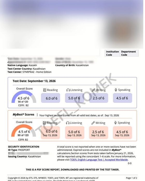 Поможем сдать  TOEFL IBT на 80+ баллов