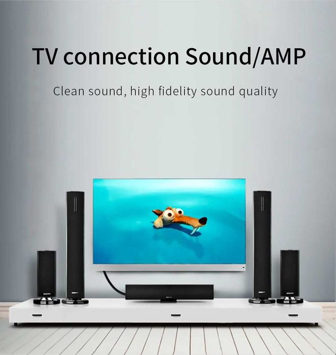 Cablu audio coaxial HIFI RCA  0,75 m, negru