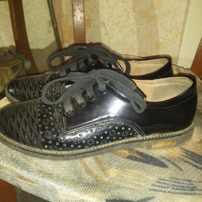 р.36 туфли черные экокожа