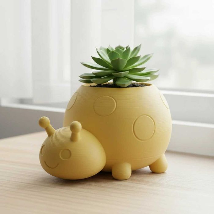 Ghiveci Decorativ Tip Buburuză pentru Plante Mici și Suculente