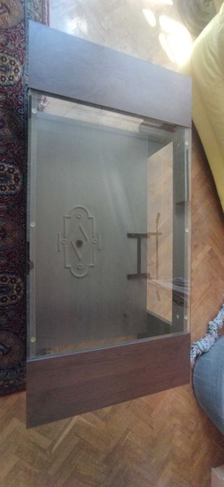 Ниска холна маса Венге ПДЧ и Стъкло 120 х 60 х 41см височина