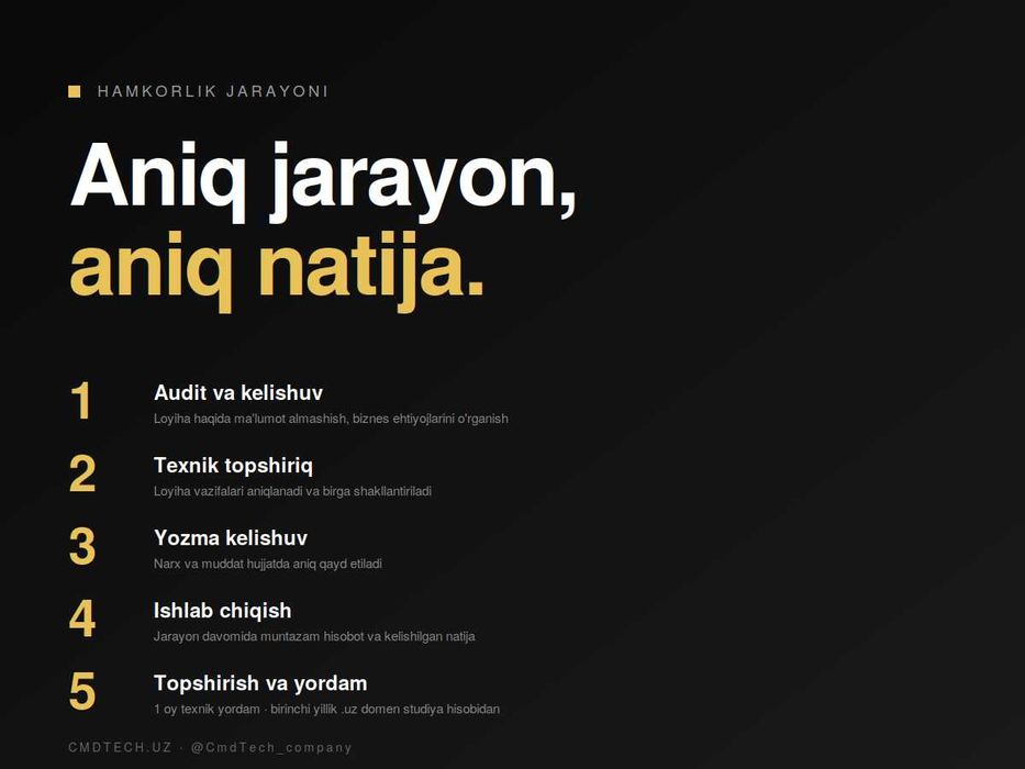 Professional veb-sayt va Telegram bot ishlab chiqish | CMD TECH