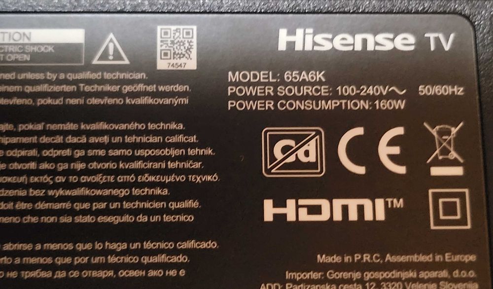 Hisense 65A6K pt. piese