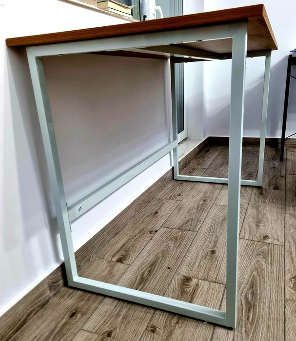 Birou minimalist lemn/metal, Bej ca NOU