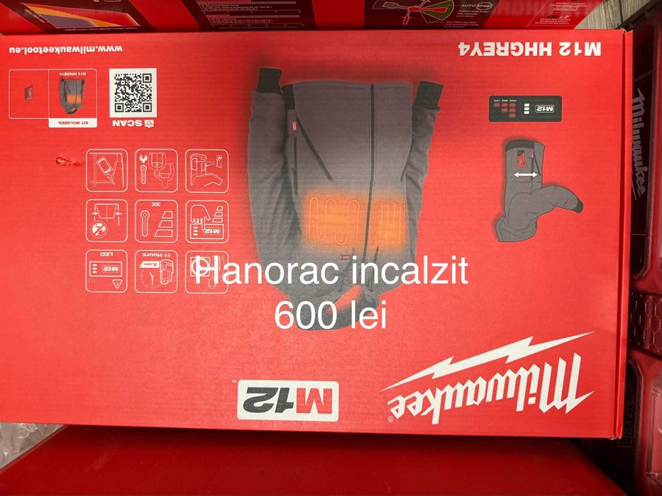 Milwaukee M12HPJBL2 echipament de lucru incalzit santier/geaca hanorac