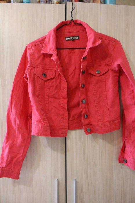 Розово дънково яке