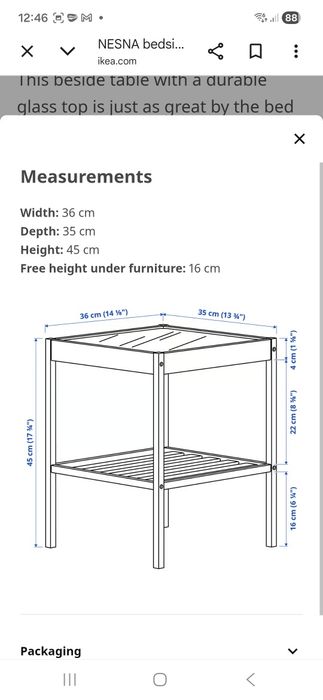 Ikea Nesna măsuță / noptiera