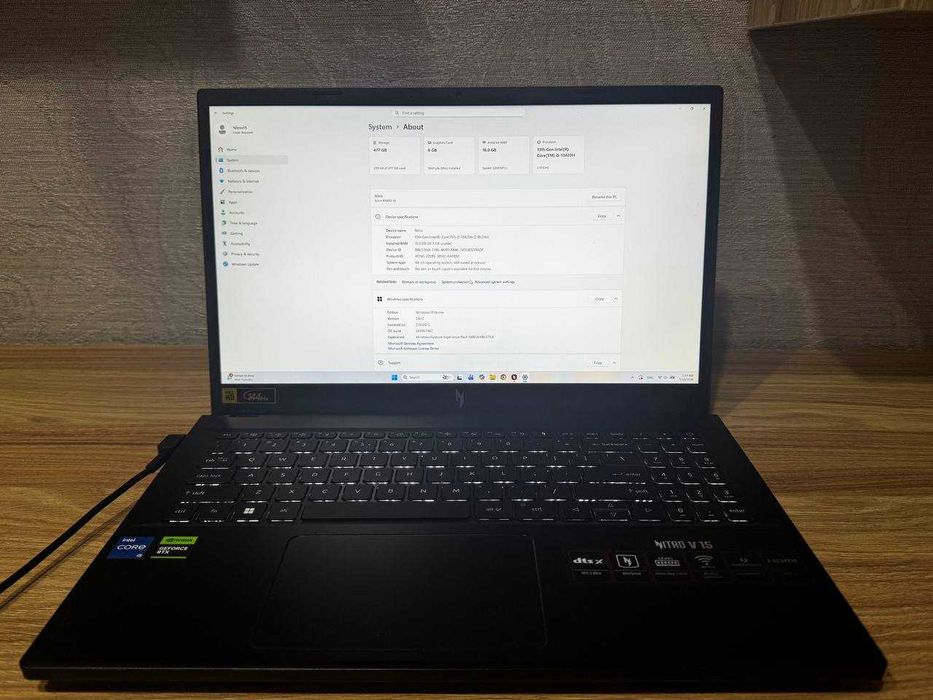 Ноутбук Acer Nitro V15 Intel Core i5-13420H RTX 4050 8GB 15.6 650$