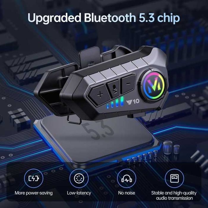 Bluetooth слушалка за моторна каска с интерком и шумопотискане