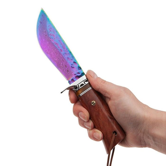 Cutit vanatoare, Rose Accuracy, damasc, 22 cm, lemn trandafir