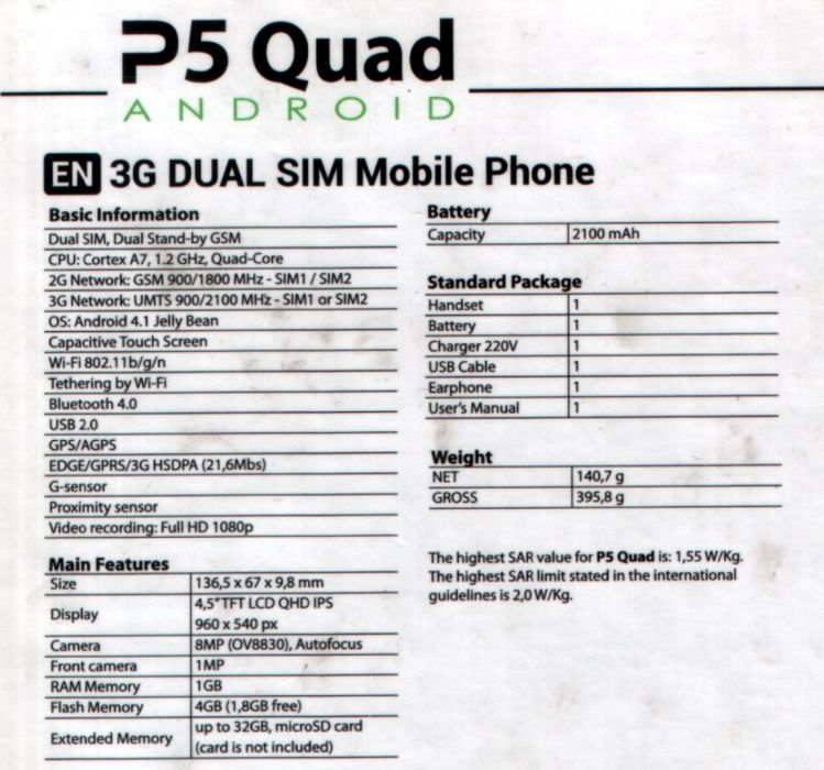 telefon Allview P5 Quad