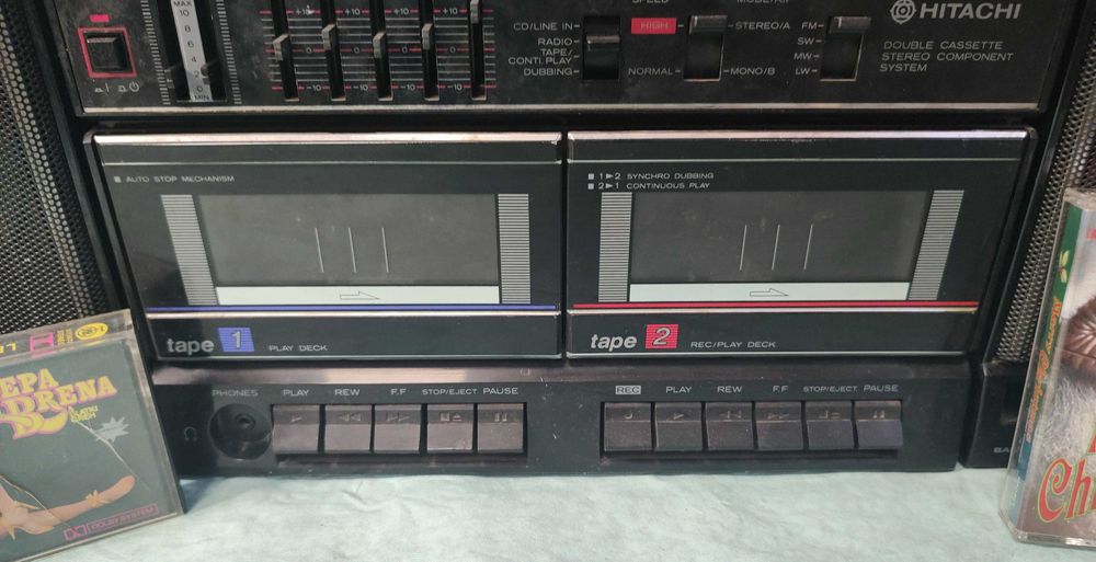 Hitachi TRK-W540E radio cassette player Хитачи радио касетофон работещ