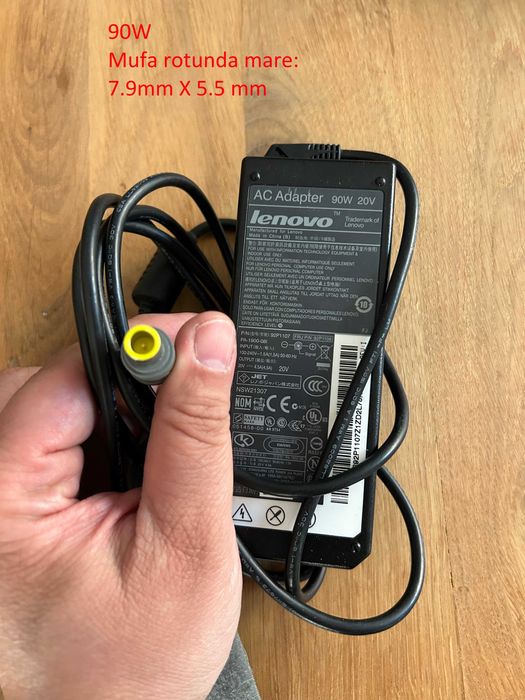 Incarcator laptop Lenovo 20V- 65W, 90W -mufa rotunda