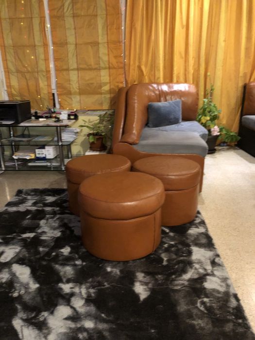 Диван естествена кожа с функция сън