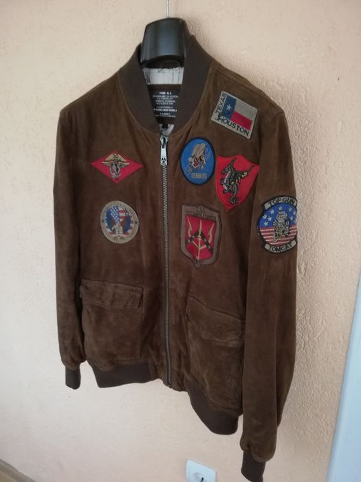 Geaca piele Aviator TOP GUN mărimea L bărbați