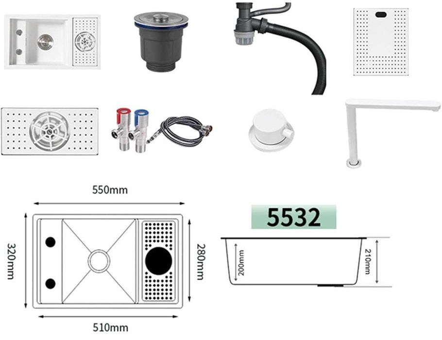 Мини мултифункционална кухненска мивка с капак