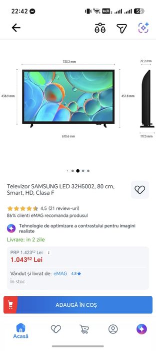 Televizor Smart Samsung 80cm NOU SIGILAT!