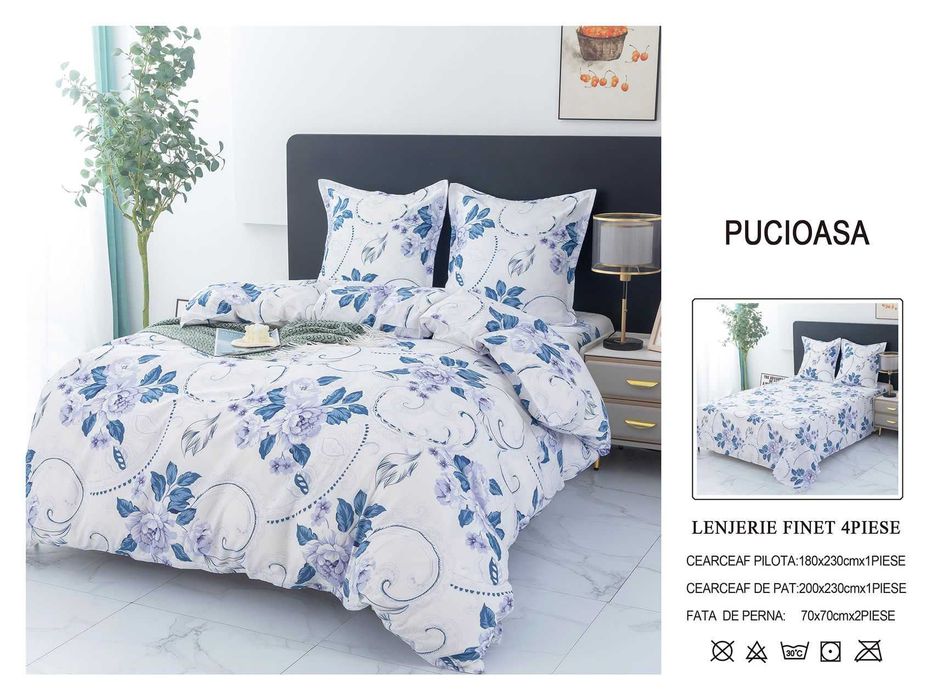 Lenjerie de pat dublu 4 piese diverse modele - Lichidare de stoc