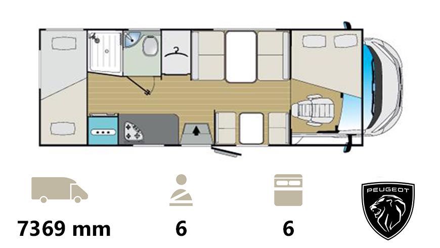 Vanzare Autorulote model 2025 - XGO DYNAMIC 39, Fiat Ducato, 6 Locuri