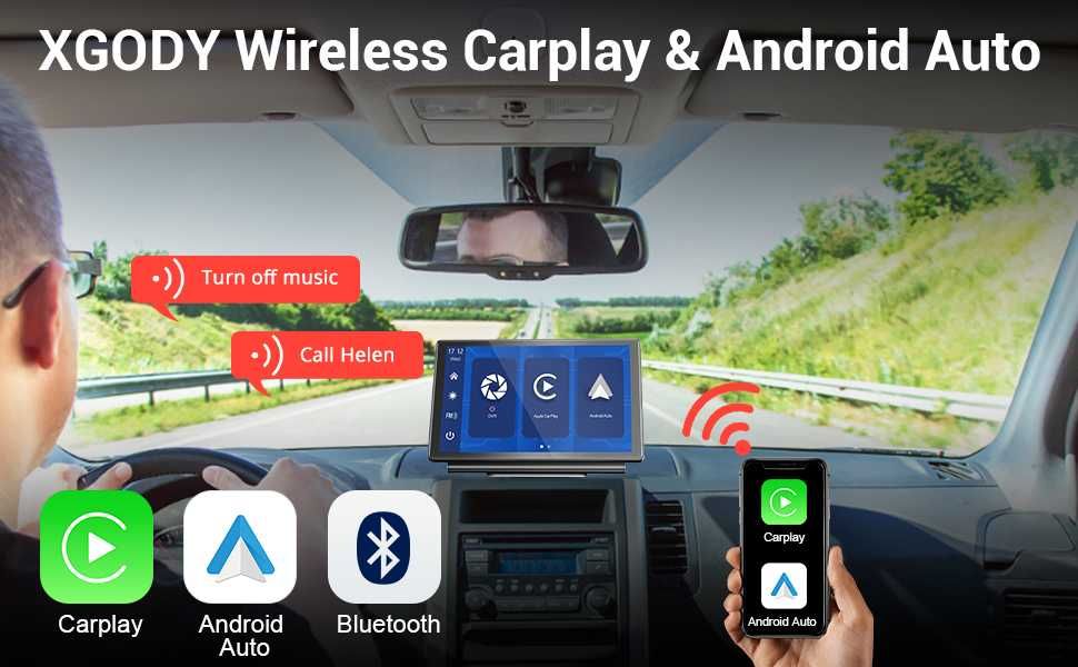 Мултимедия 7 с две камери 4K Carplay и Android Auto Q25