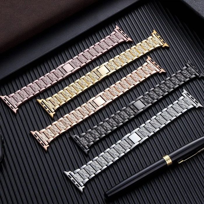 Метални каишки с камъчета за Apple Watch ULTRA/SE/11/10/9/8/7/6/5