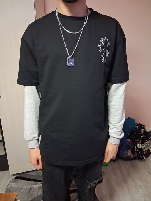 tricou negru chrome hearts